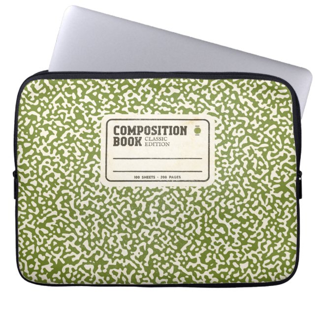 Notebook-Sleeve in grün Laptopschutzhülle (Vorderseite)