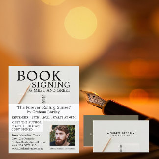 Notebook und Stift, Schriftsteller Visitenkarte