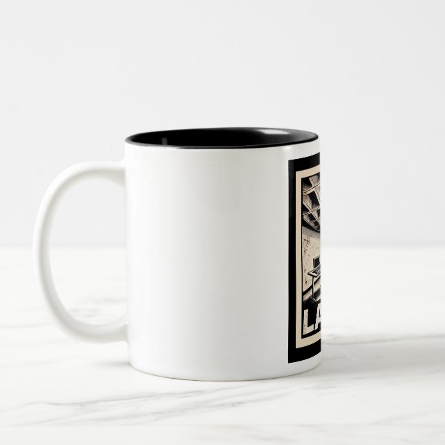 Notebook: Versteckter Musikserver Zweifarbige Tasse (Links)