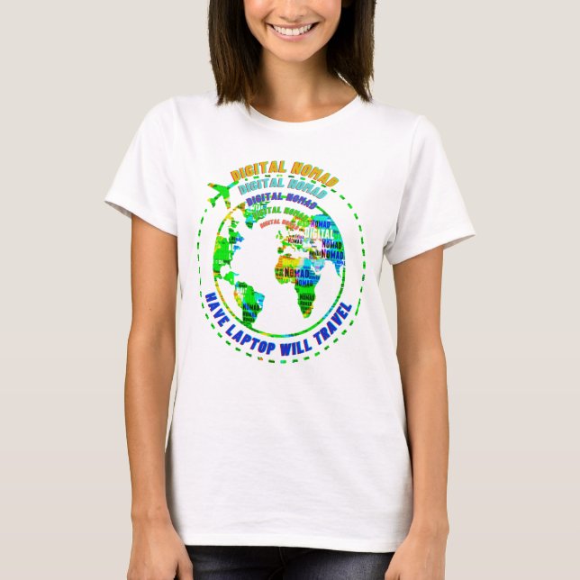 Notebook wird digitale Nomaden bereisen T-Shirt (Vorderseite)