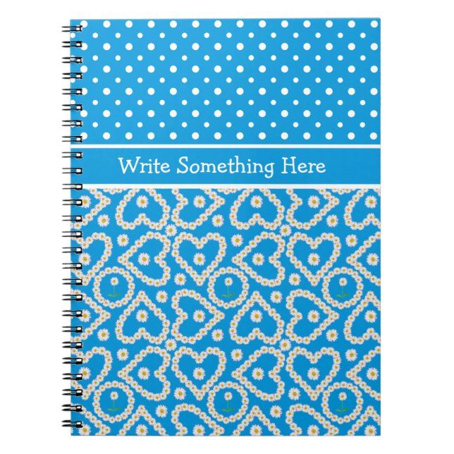 Notebook zu personalisieren: Polkas, Daisychains,  Notizblock (Vorderseite)