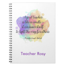 Notebooks für personalisierte Lehrer (Candle Quote Notizblock