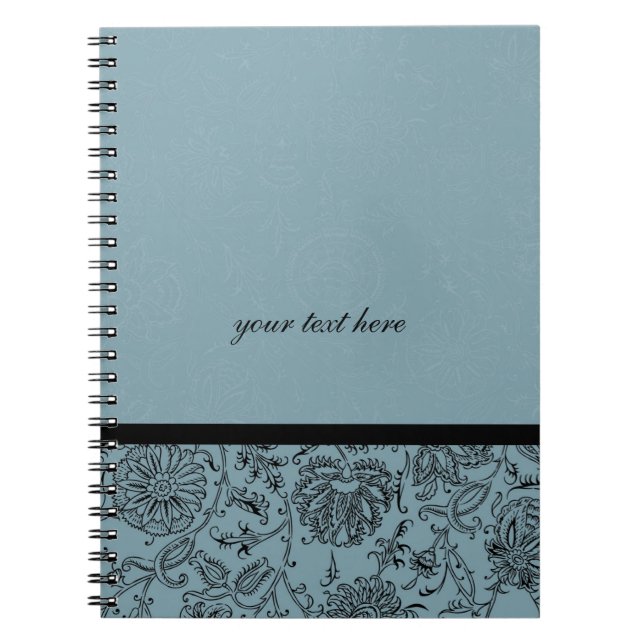 Notebooks mit blauer Blume Notizblock (Vorderseite)