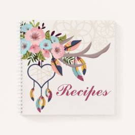 Notebooks mit Bohemischer Rezept Notizbuch