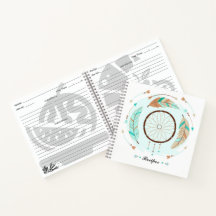 Notebooks mit personalisierter Bohemischer Rezeptu