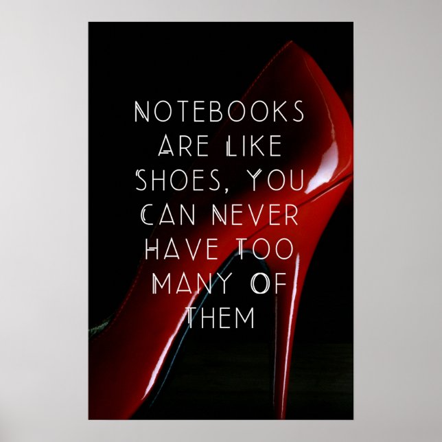 Notebooks mit roten Heelsen sind wie ein Poster-Wä Poster (Vorne)