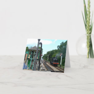 Notecard: Dampf-Zug und Signal-Kasten Karte