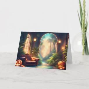 Notecard des verzauberten Halloween-Abends Dankeskarte