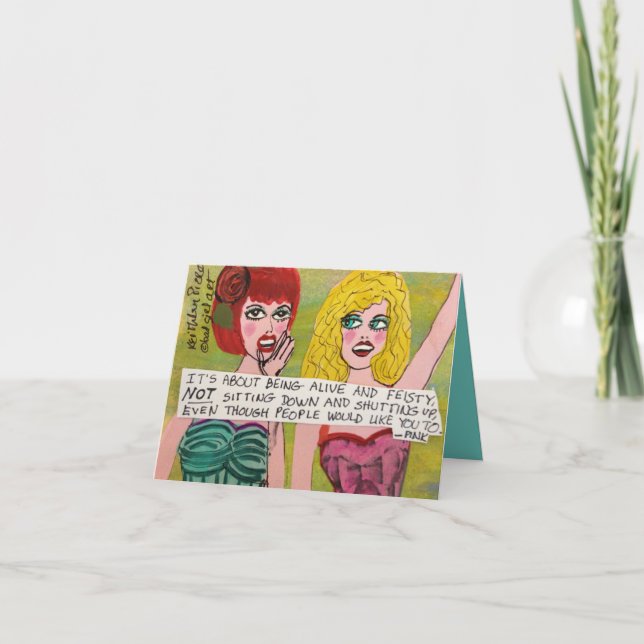 NOTECARD-ES GEHT UM LEBENSFREUNDLICHKEIT UND FREUN KARTE (Vorderseite)