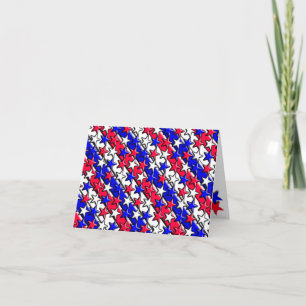 Notecard für rote, weiße und blaue Streifen und St Karte