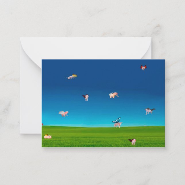 Notecard für Schweine Mitteilungskarte (Vorderseite)