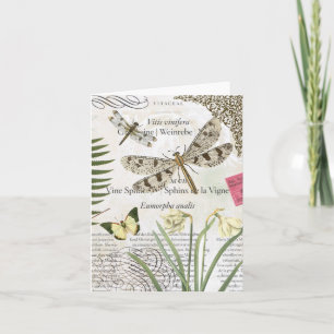 Notecard für Vintage Libellen Karte