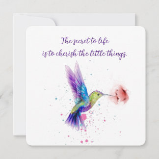 Notecard Hummingbird 5x5 Mitteilungskarte