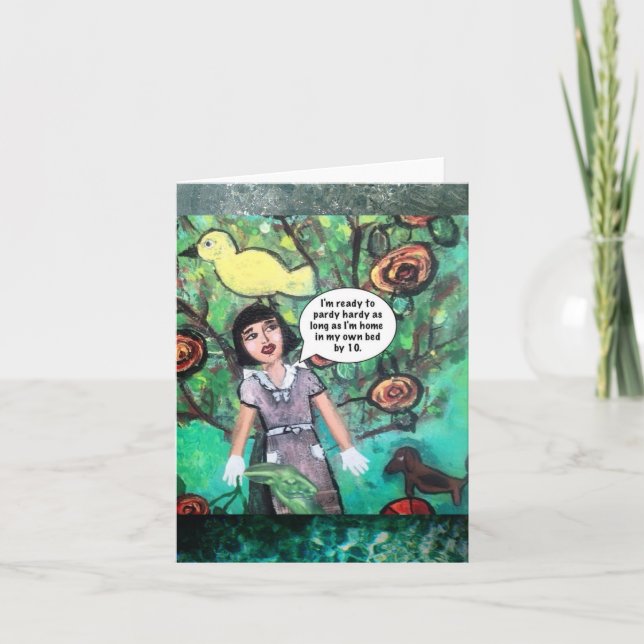 NOTECARD-IM BEREIT, SICH SO LANGE ZU PARDY HARDY B KARTE (Vorderseite)