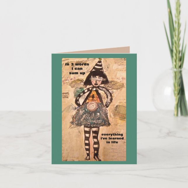 NOTECARD-IN 3 WÖRTER KANN ICH DAS LEBEN KARTE (Vorderseite)