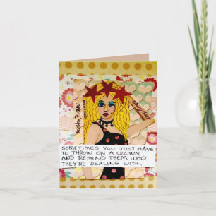 NOTECARD-KREUZUNG AUF EINER KRONE UND ERINNERN KARTE