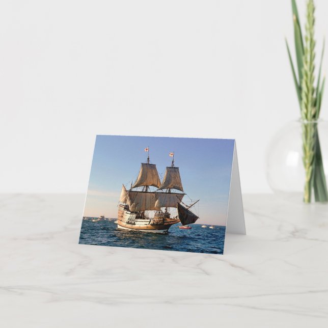 Notecard - Mayflower II am Segel Karte (Vorderseite)