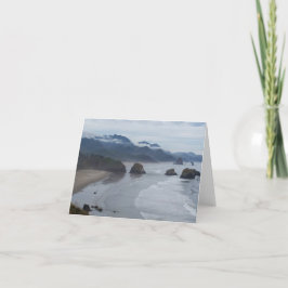 Notecard mit nebelhaftem Oregon Strand, launisch u Dankeskarte