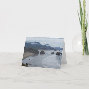 Notecard mit nebelhaftem Oregon Strand, launisch u Dankeskarte