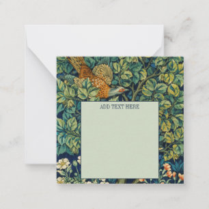 NOTECARD MIT WILLIAM MORRIS "PHEASANT" DESIGN MITTEILUNGSKARTE