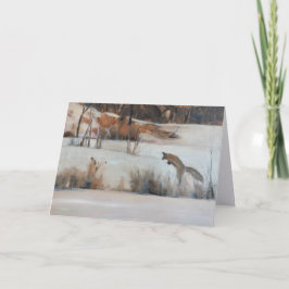 Notecard of Jumping Fox, Steamboat Springs, Co Dankeskarte