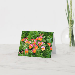 Notecard rosa und orange Blumen Karte