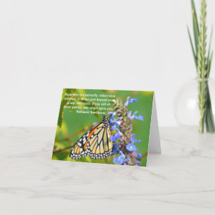 NOTECARD, SCHALTFLY AUF BLUME "GLÜCK IST.." KARTE