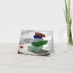 Notecard - Sea glass stacked Karte