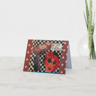 NOTECARD-SHE LIEBTE ES, IHRE HEELS AUFZUHALTEN. KARTE