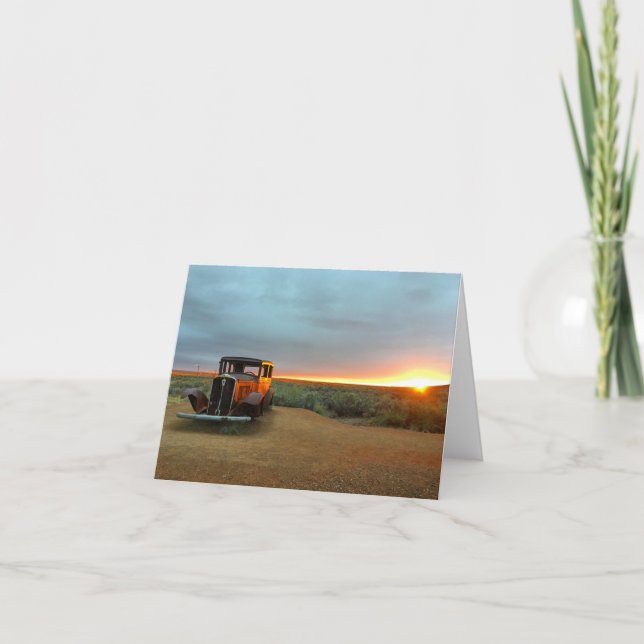 notecard Sonnenuntergang des Weges 66 (freier Raum Karte (Vorderseite)