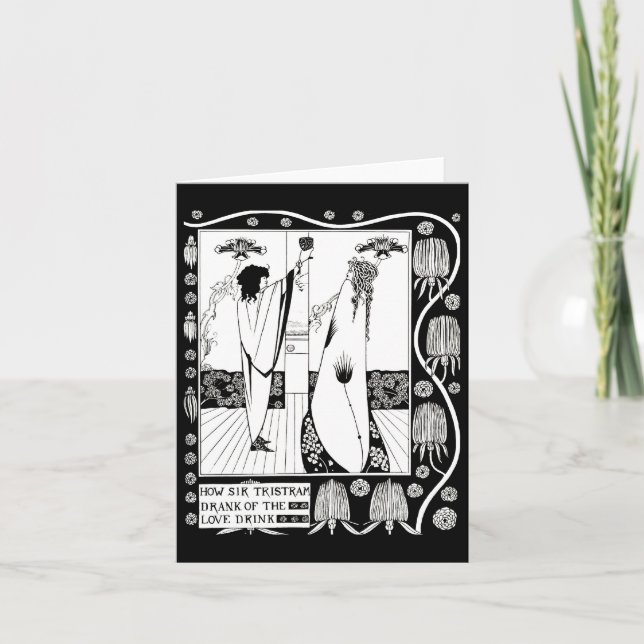 Notecard-Vintag Illustration-Aubrey Beardsley 7 Karte (Vorderseite)