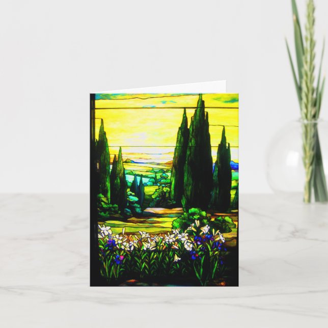 Notecard-Vintages Buntglas Art-5 Karte (Vorderseite)