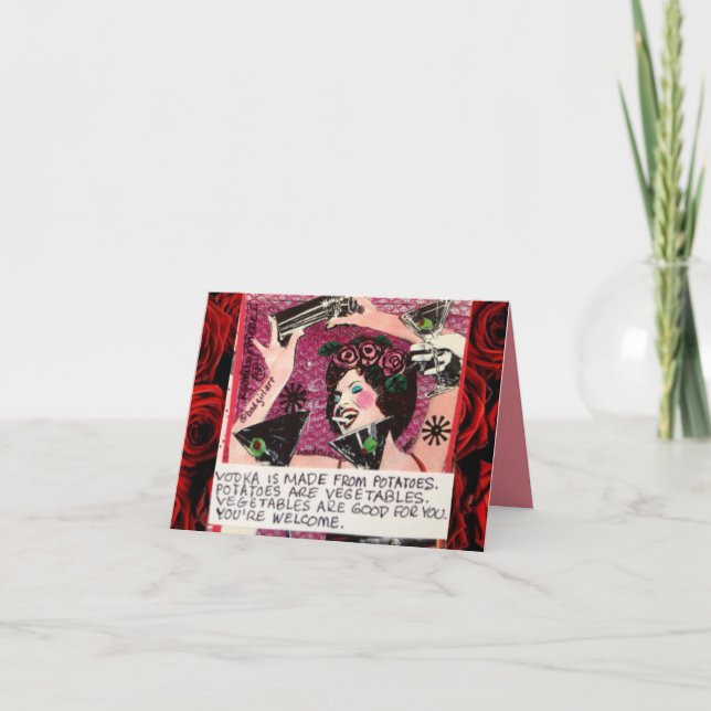 NOTECARD-VODKA WIRD VON DEN KARTOFFELN GEMACHT KARTE (Vorderseite)