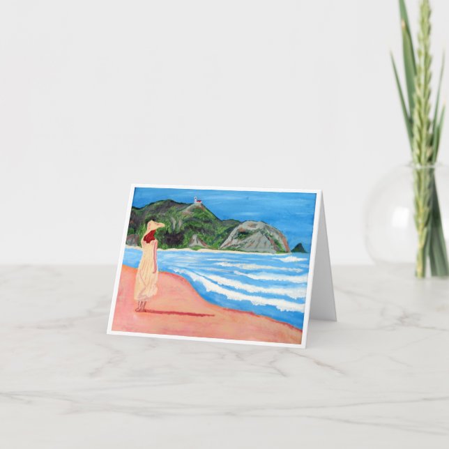 Notecards für Mädchen am Strand Karte (Vorderseite)