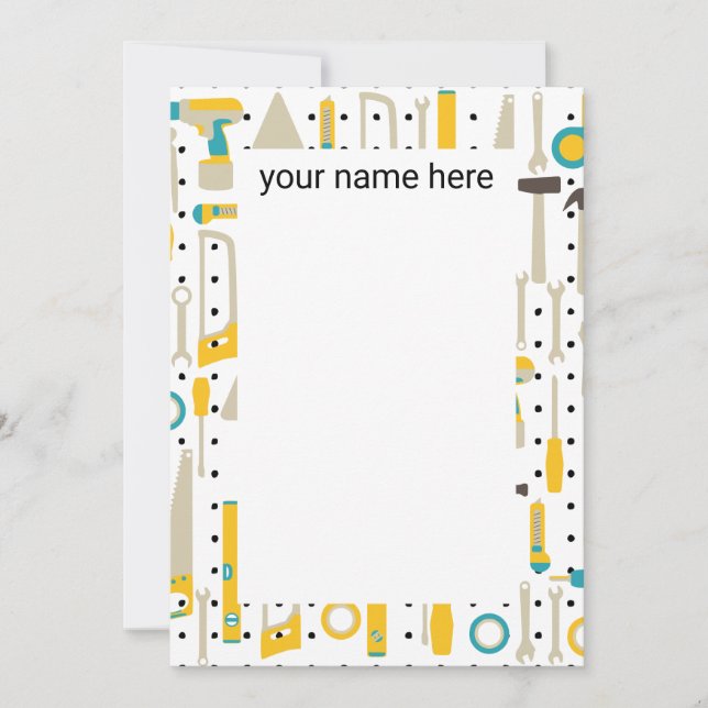 Notecards für Personalisierte Bauwerkzeuge Dankeskarte (Vorderseite)