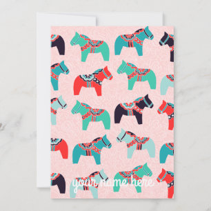 Notecards für personalisierte Dala Horses Dankeskarte