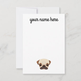 Notecards für personalisierte Mops RSVP Karte
