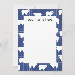Notecards für personalisierte Polarbären Dankeskarte
