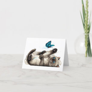 Notecards für spielerische Kinder und Schmetterlin Dankeskarte