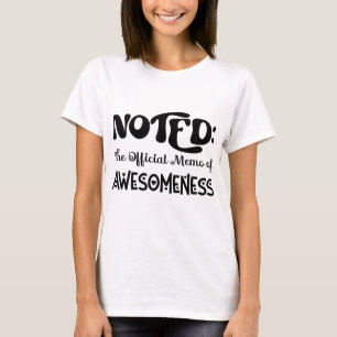 Noted Memo of Awesomeness Black Typografy T-Shirt