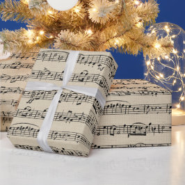 Noten auf altem Papier Geschenkpapier
