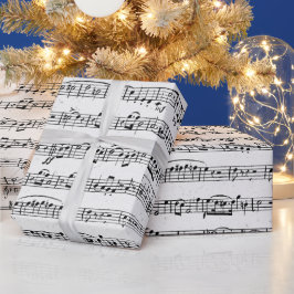 Noten auf geklapfeltem Papier Geschenkpapier
