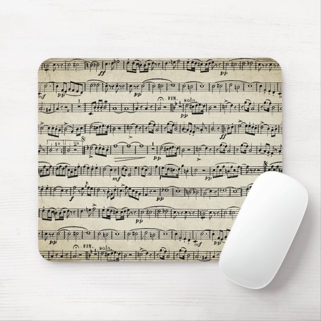 Noten auf Vintagem Papier Mousepad (Mit Mouse)