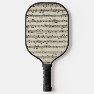 Noten auf Vintagem Papier Pickleball Schläger