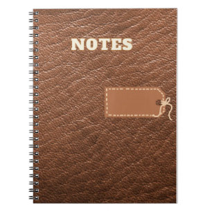 Noten, braunes Leder-Fake-Notebook Notizblock