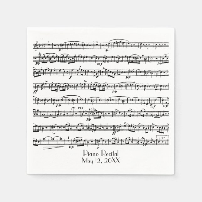 Noten für Piano-Erwägung Serviette (Vorderseite)
