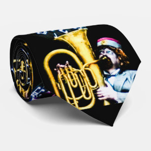 Noten für Vintage-Tuba-Spieler und Sänger Krawatte