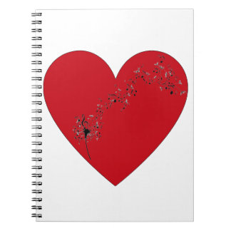 Noten im Herzen, Spiral Foto Notebook Notizblock