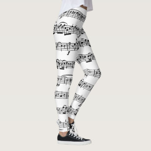 Noten in Weiß Leggings