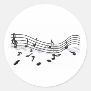 Noten, Musik Runder Aufkleber